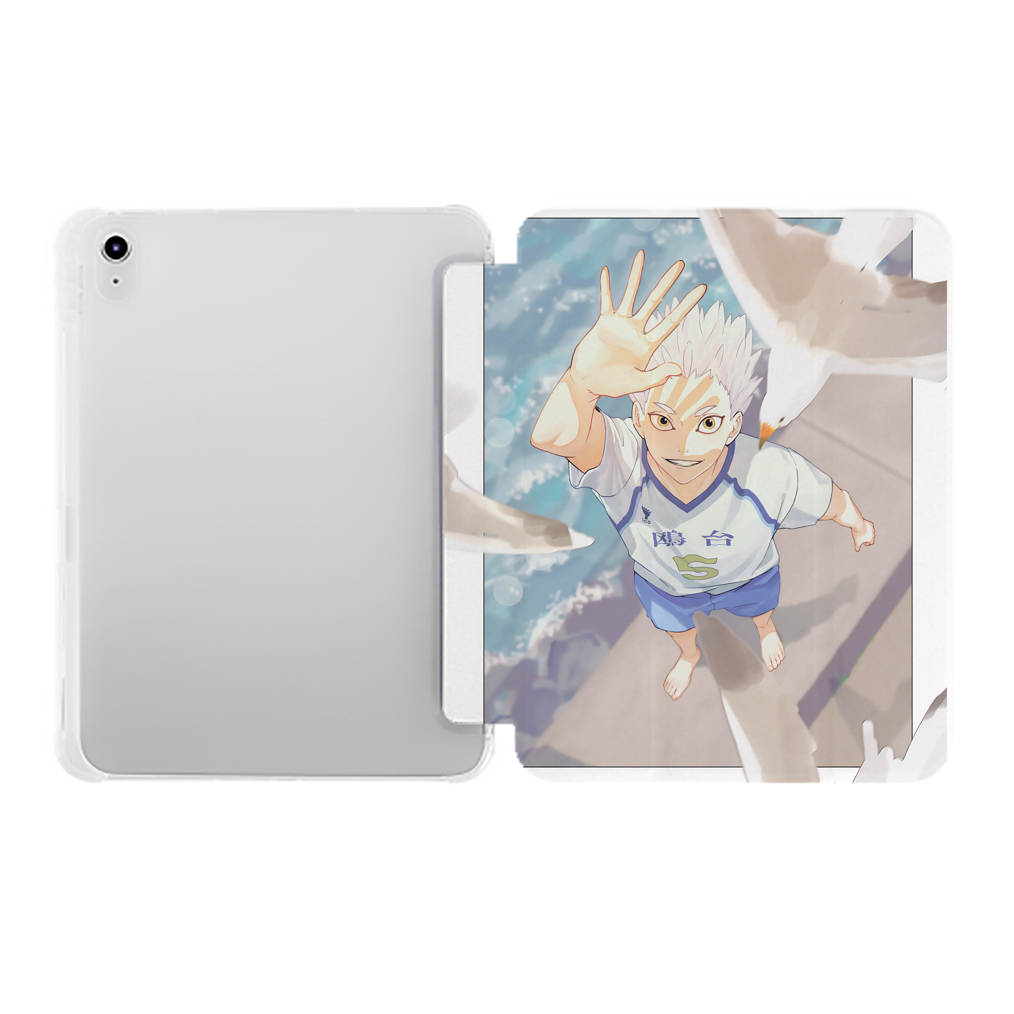 （画像用） ハイキュー!! Haikyu!! IPad ケース ペン収納付き 三つ折りスタンド PUレザー×シリコン 対応機種9.5/10.5/10.9インチ